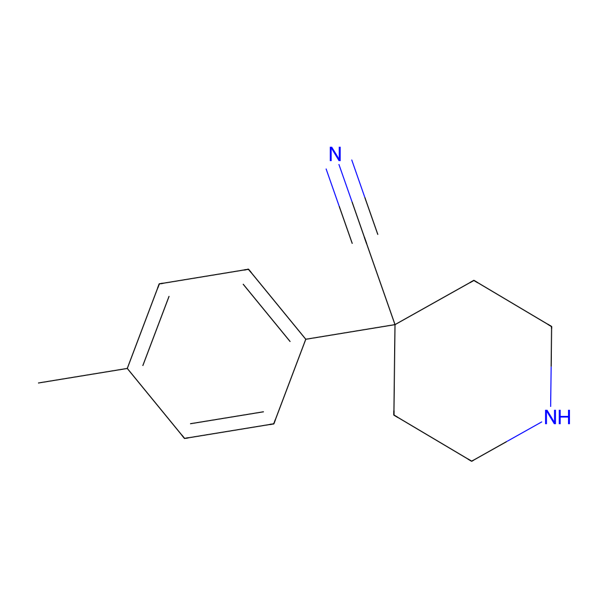 4-(p-Tolyl)piperidine-4-carbonitrile molecular structure, CAS 815632-24-7