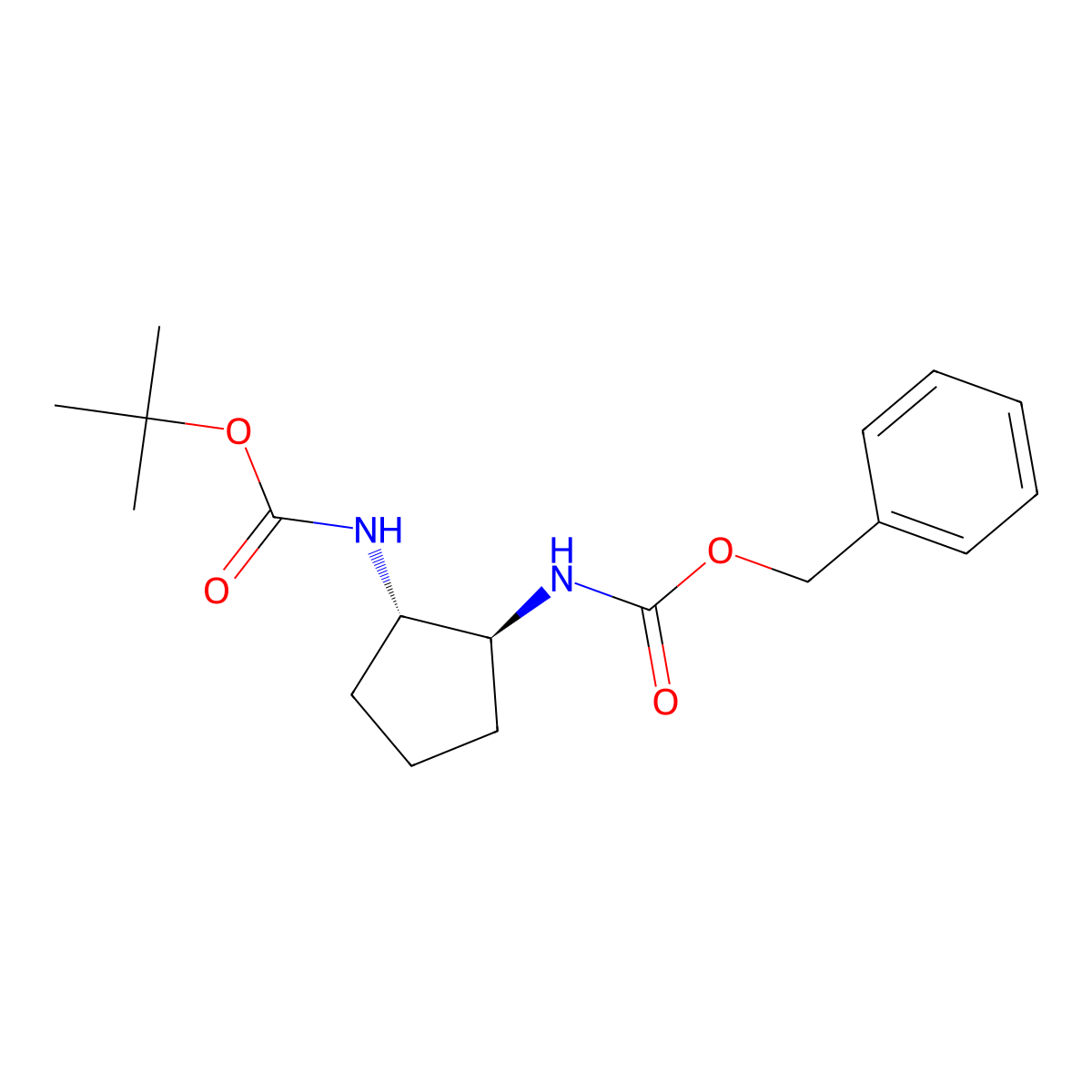 Benzyl tert-butyl (1s,2s)-cyclopentane-1,2-diyldicarbamate molecular structure, CAS 815645-22-8