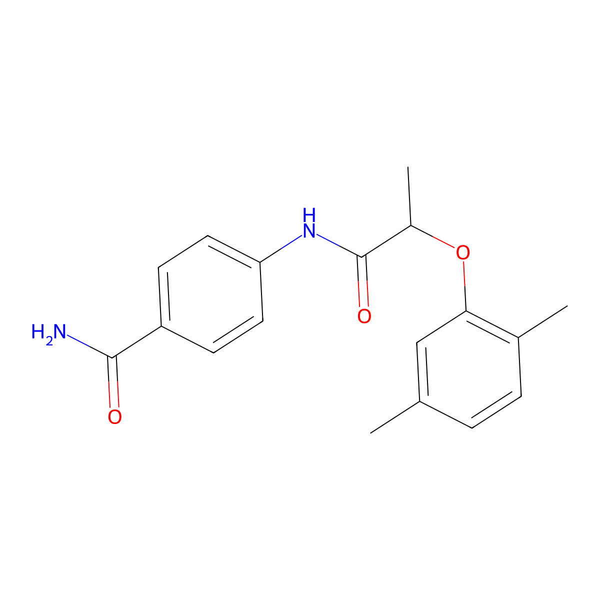 4-[2-(2,5-Dimethylphenoxy)propanoylamino]benzamide molecular structure, CAS 815647-86-0