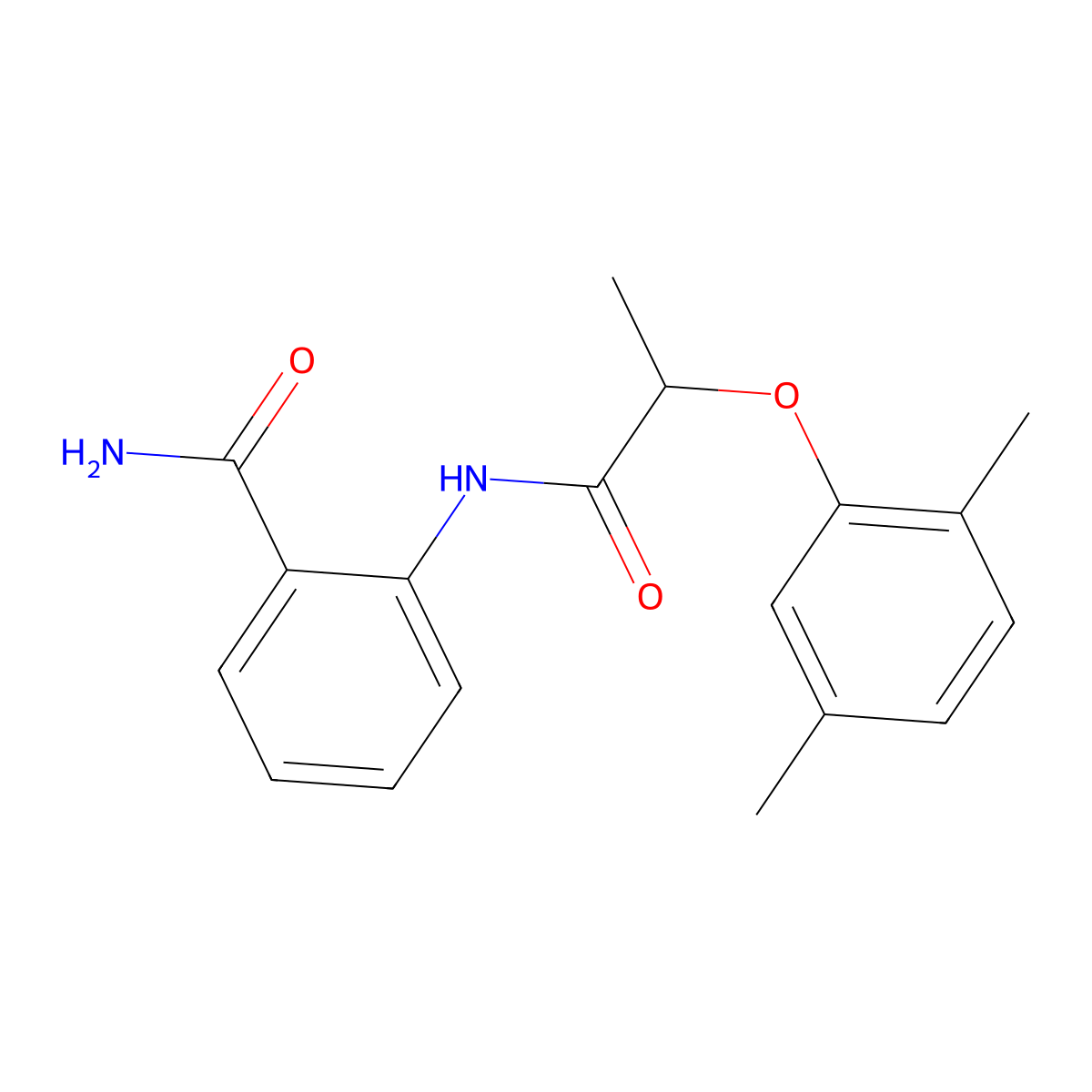 2-[2-(2,5-Dimethylphenoxy)propanoylamino]benzamide molecular structure, CAS 815647-94-0