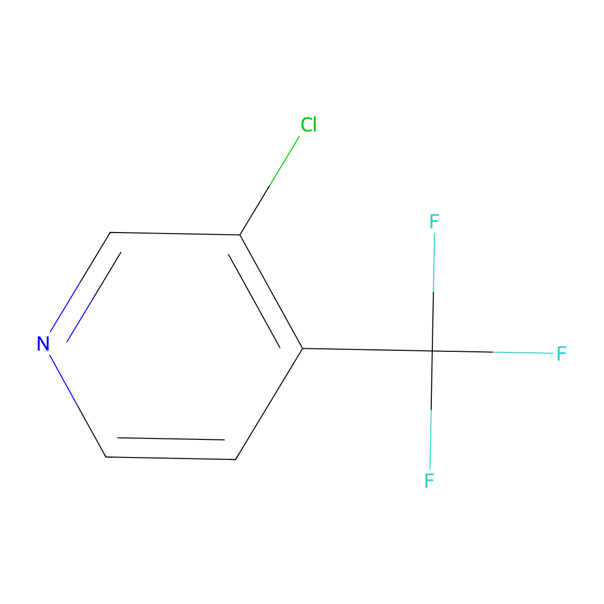 3-Chloro-4-(trifluoromethyl)pyridine molecular structure, CAS 81565-19-7