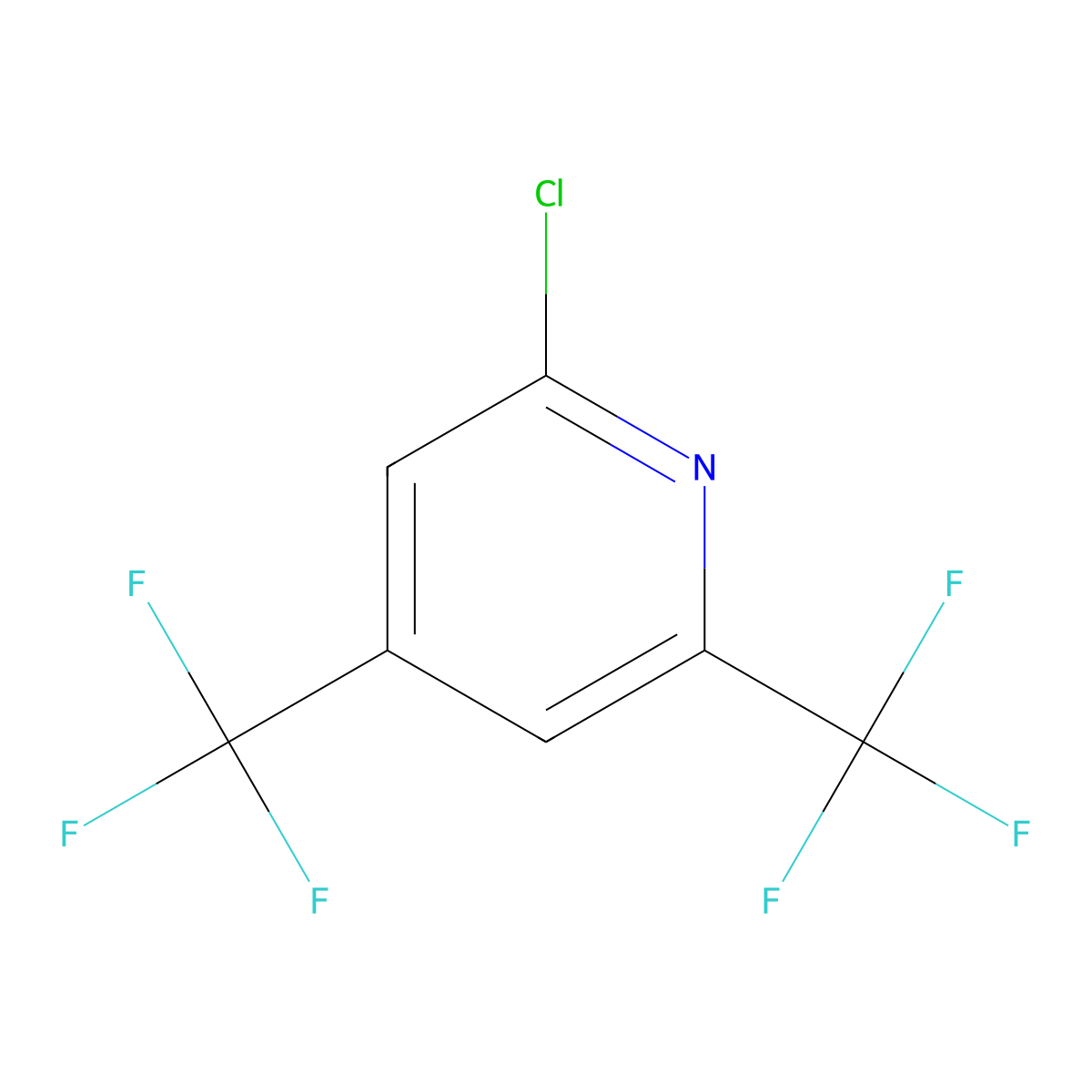 2-Chloro-4,6-bis(trifluoromethyl)pyridine molecular structure, CAS 81565-21-1