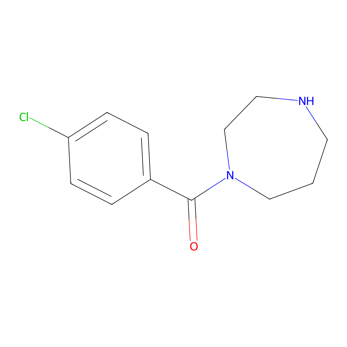 (4-Chlorophenyl)(1,4-diazepan-1-yl)methanone molecular structure, CAS 815650-81-8
