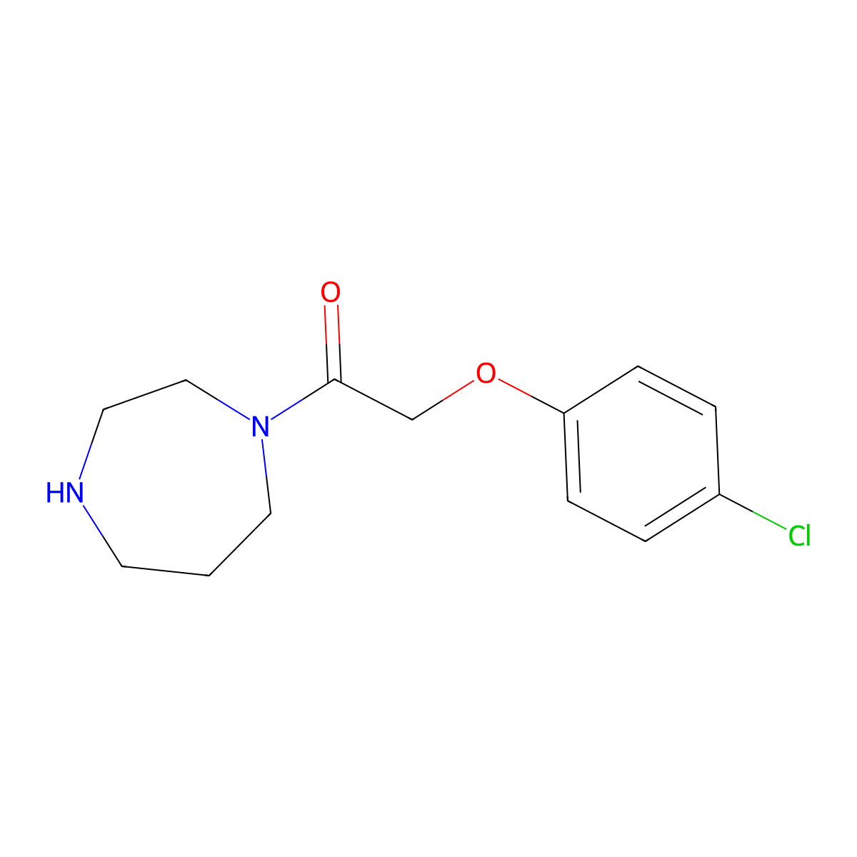 2-(4-Chlorophenoxy)-1-(1,4-diazepan-1-YL)ethan-1-one molecular structure, CAS 815650-88-5