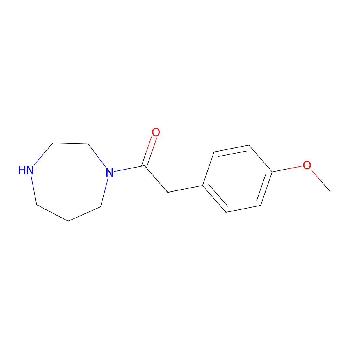 1-(1,4-Diazepan-1-yl)-2-(4-methoxyphenyl)ethan-1-one molecular structure, CAS 815650-98-7
