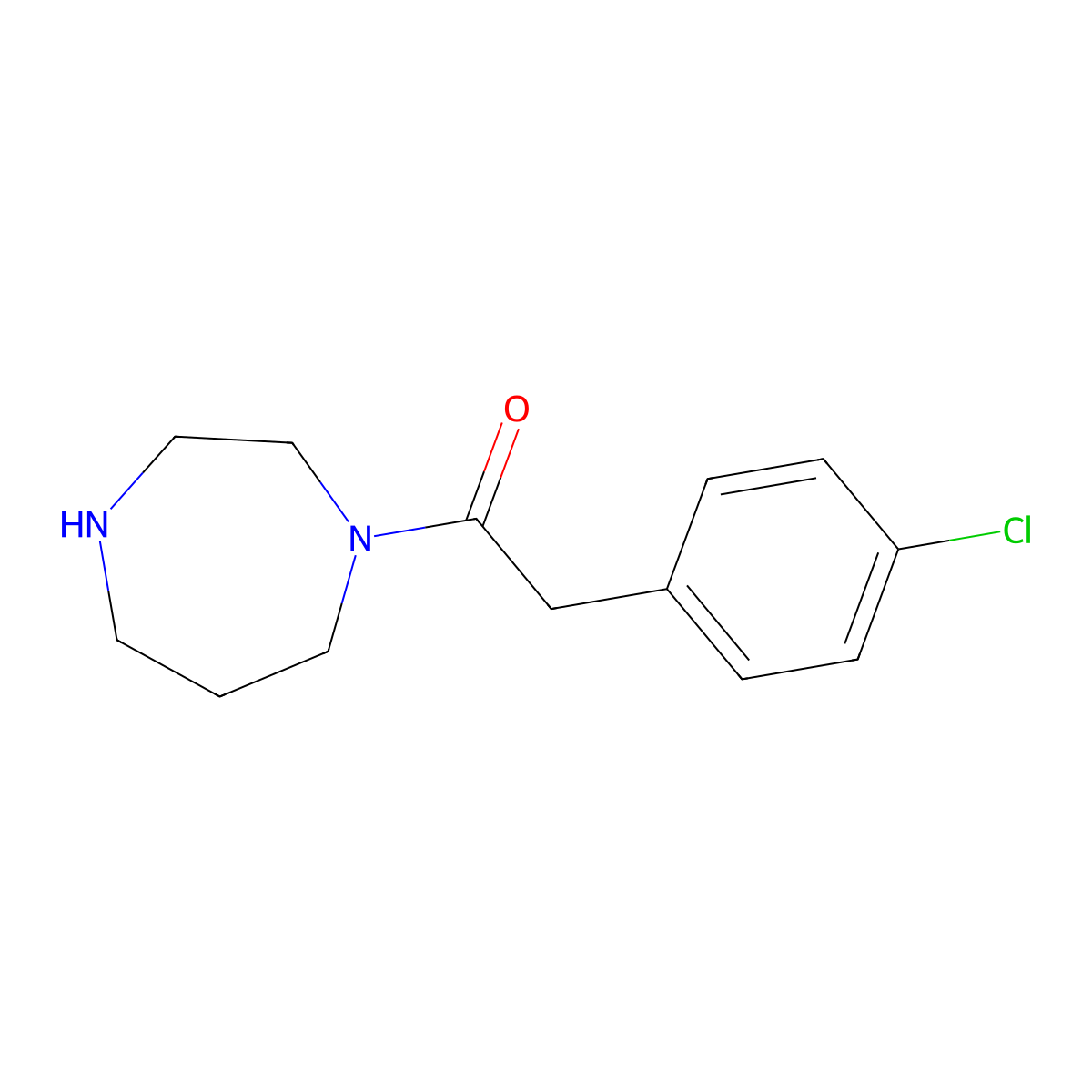 2-(4-Chlorophenyl)-1-(1,4-diazepan-1-yl)ethan-1-one molecular structure, CAS 815651-30-0