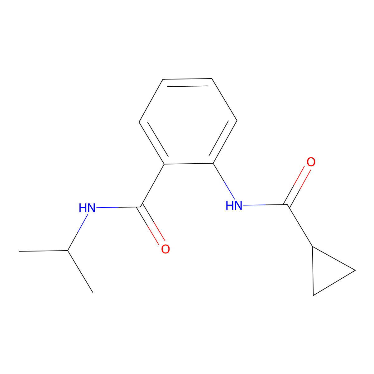 2-(cyclopropanecarbonylamino)-N-propan-2-ylbenzamide molecular structure, CAS 815651-98-0