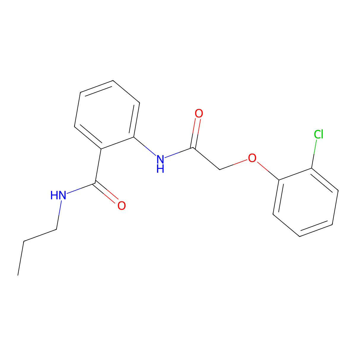 2-{[(2-chlorophenoxy)acetyl]amino}-N-propylbenzamide molecular structure, CAS 815654-84-3