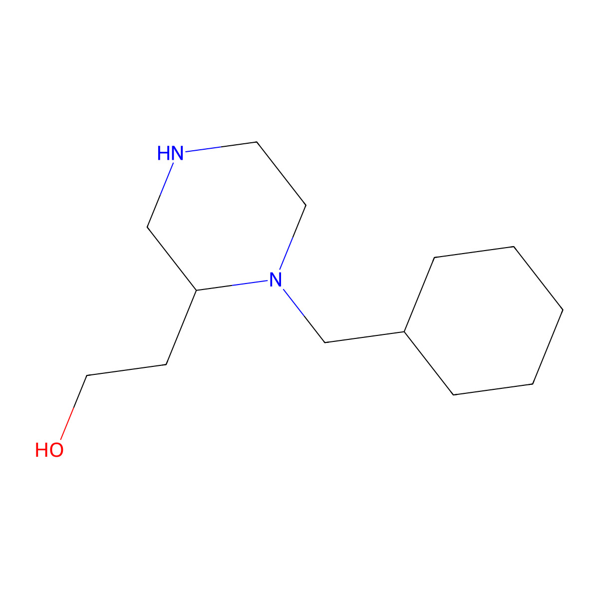 2-[1-(Cyclohexylmethyl)piperazin-2-yl]ethanol molecular structure, CAS 815655-75-5