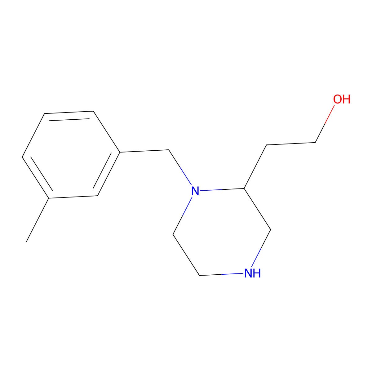 2-[1-(3-Methylbenzyl)-2-piperazinyl]ethanol molecular structure, CAS 815655-76-6