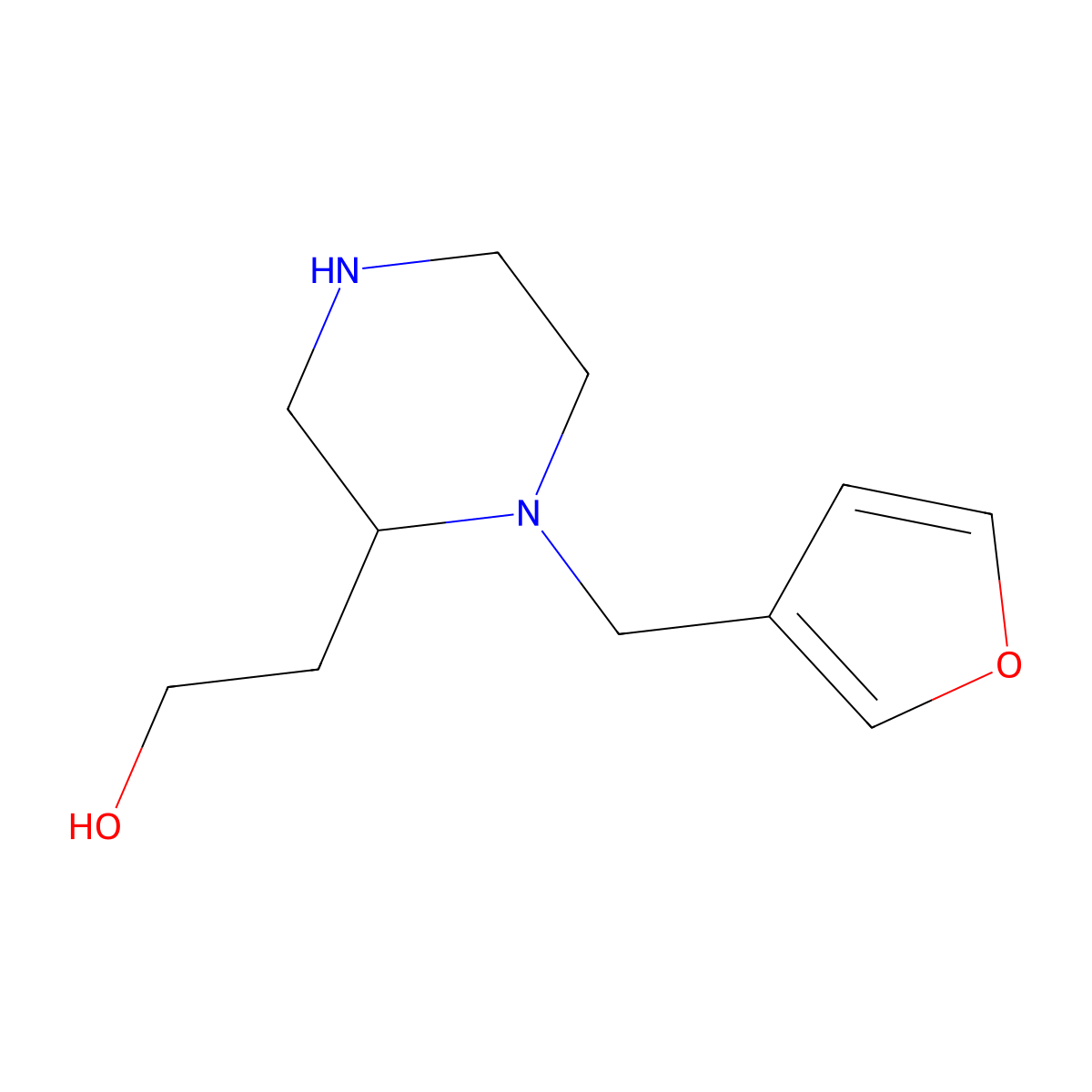 2-[1-(3-Furylmethyl)-2-piperazinyl]ethanol molecular structure, CAS 815655-77-7