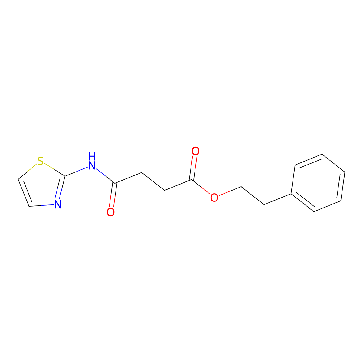 2-Phenylethyl 4-oxo-4-(1,3-thiazol-2-ylamino)butanoate molecular structure, CAS 815657-94-4
