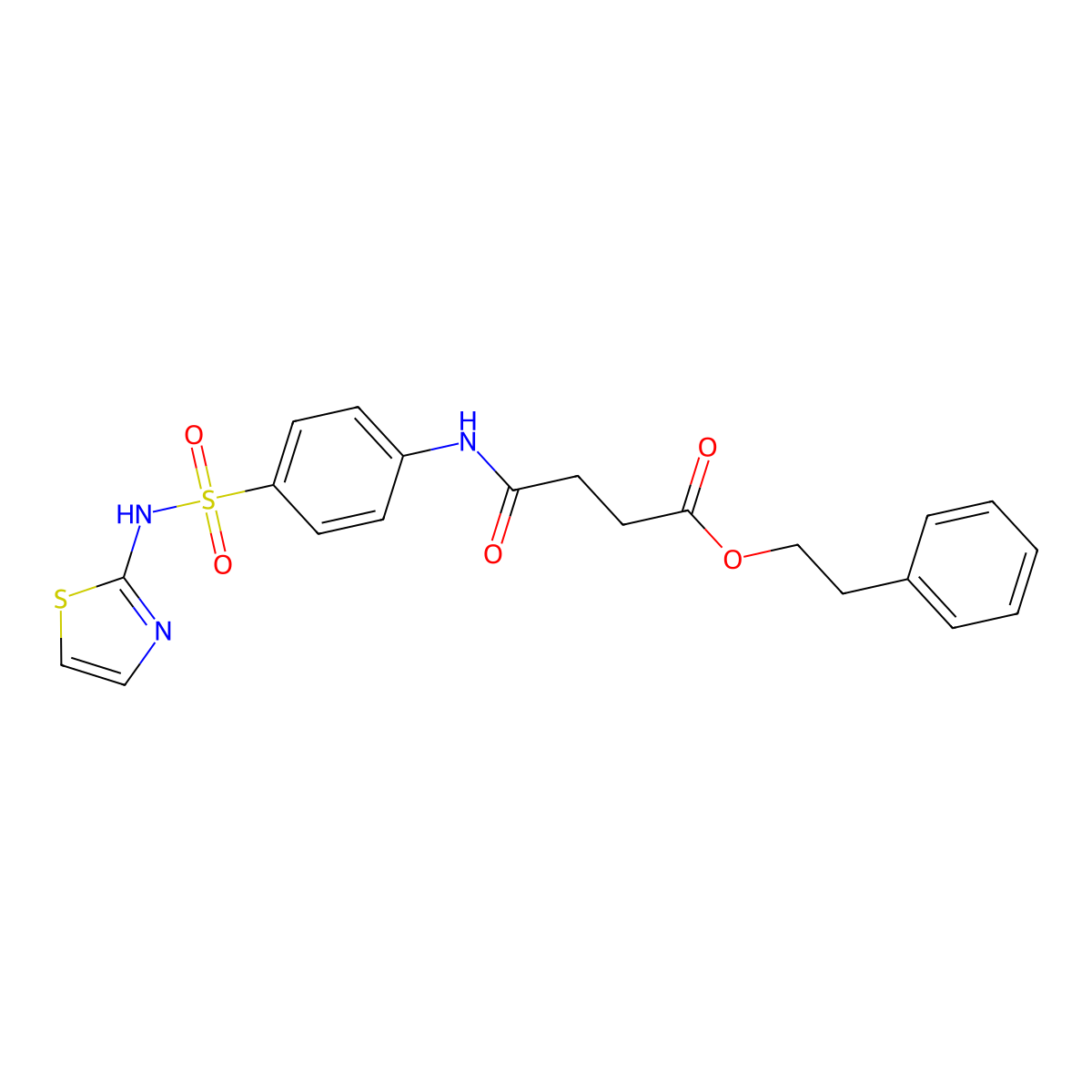 2-Phenylethyl 4-oxo-4-{[4-(1,3-thiazol-2-ylsulfamoyl)phenyl]amino}butanoate molecular structure, CAS 815658-16-3