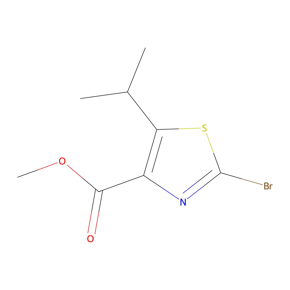 Methyl 2-bromo-5-isopropylthiazole-4-carboxylate molecular structure, CAS 81569-28-0