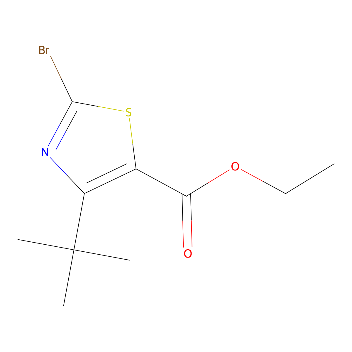 Ethyl 2-bromo-4-(tert-butyl)thiazole-5-carboxylate molecular structure, CAS 81569-31-5