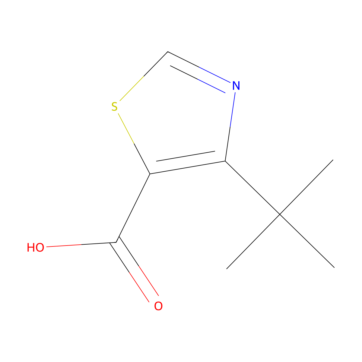 4-Tert-butyl-1,3-thiazole-5-carboxylic acid molecular structure, CAS 81569-32-6