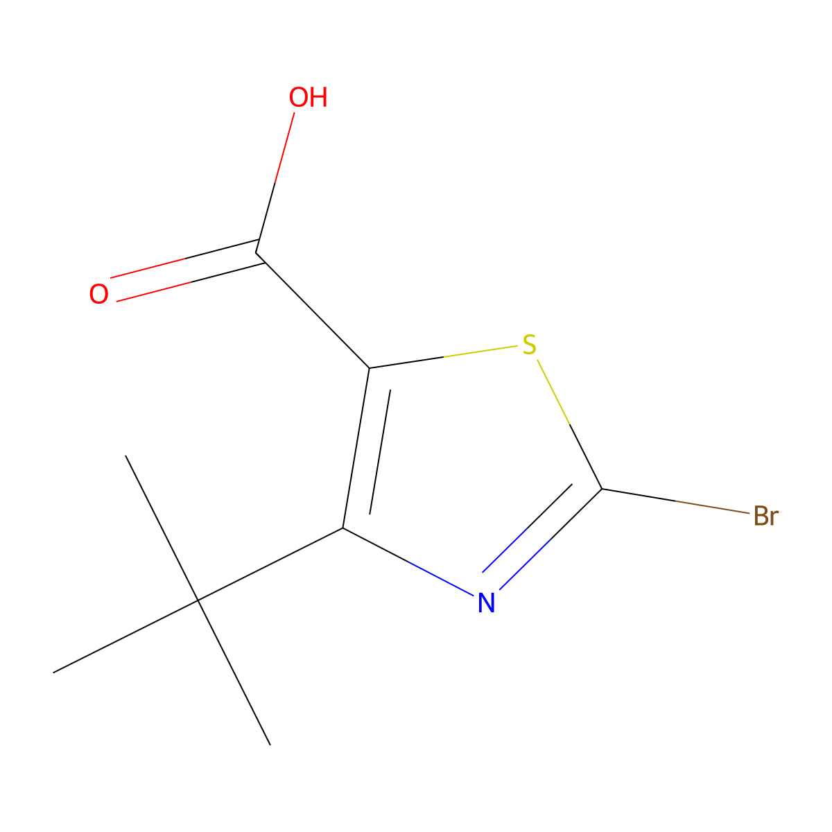2-Bromo-4-(tert-butyl)thiazole-5-carboxylic acid molecular structure, CAS 81569-33-7