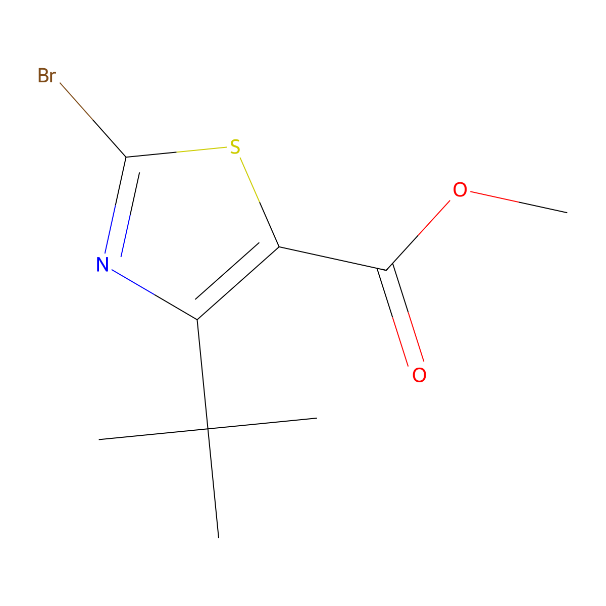 Methyl 2-bromo-4-(tert-butyl)thiazole-5-carboxylate molecular structure, CAS 81569-35-9