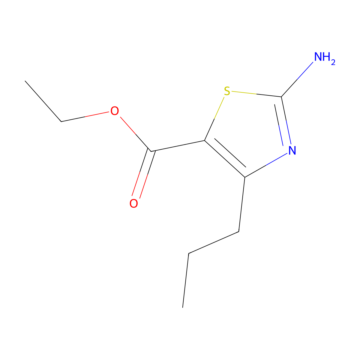 Ethyl 2-amino-4-propyl-1,3-thiazole-5-carboxylate molecular structure, CAS 81569-37-1