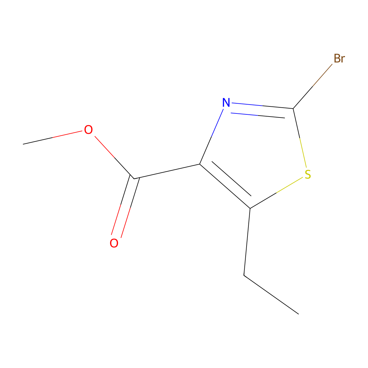 Methyl 2-bromo-5-ethylthiazole-4-carboxylate molecular structure, CAS 81569-46-2