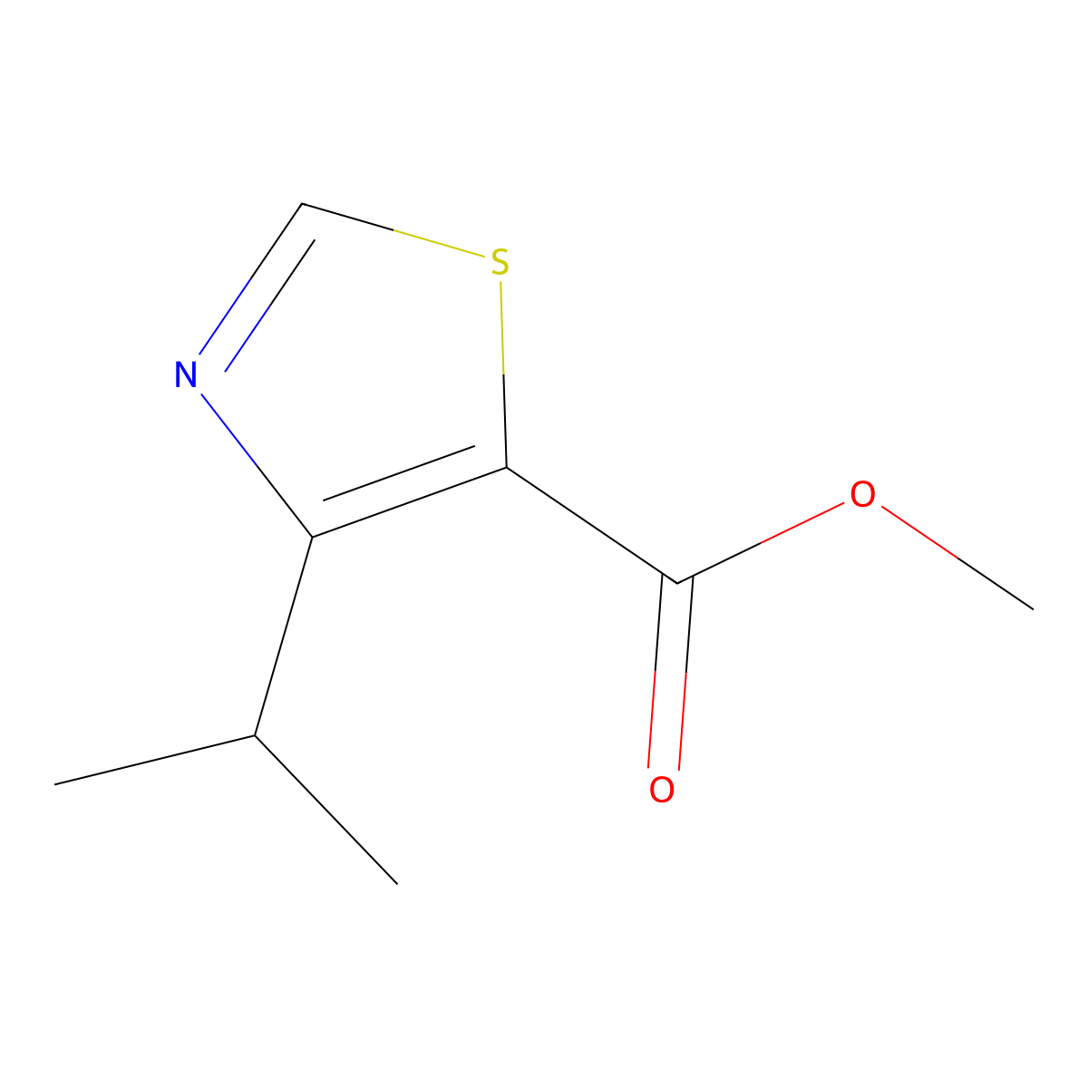 Methyl 4-isopropylthiazole-5-carboxylate molecular structure, CAS 81569-56-4