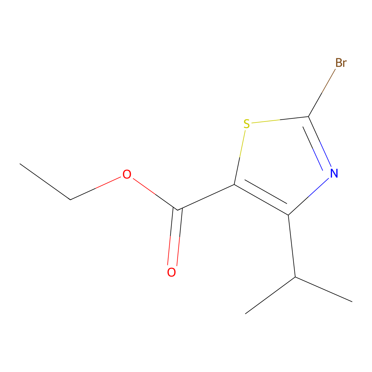 Ethyl 2-bromo-4-isopropylthiazole-5-carboxylate molecular structure, CAS 81569-58-6
