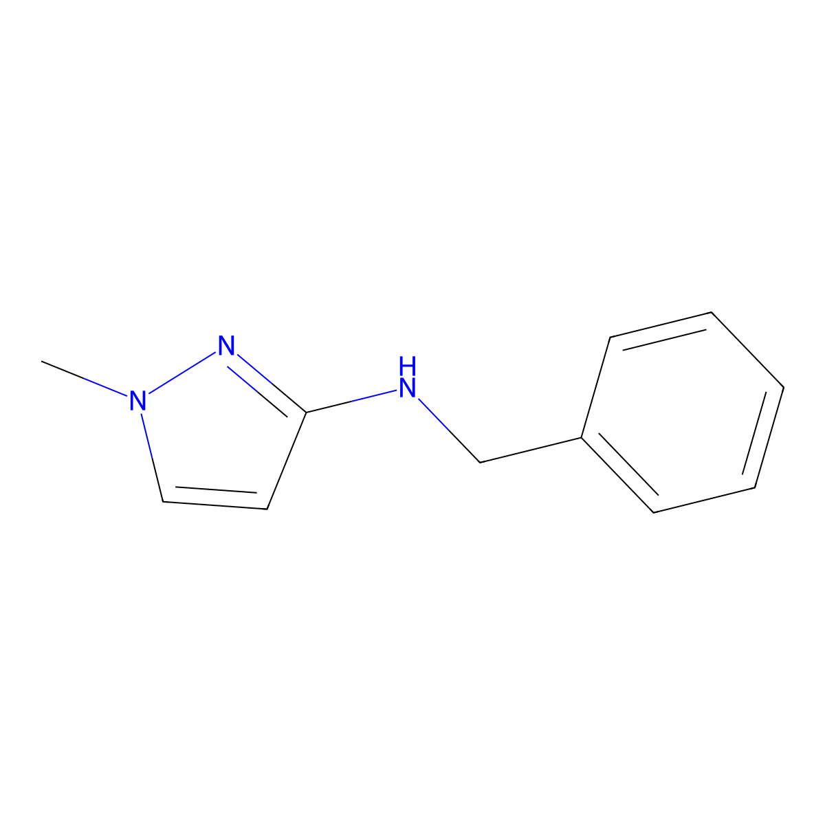 N-Benzyl-1-methyl-1H-pyrazol-3-amine molecular structure, CAS 81574-05-2