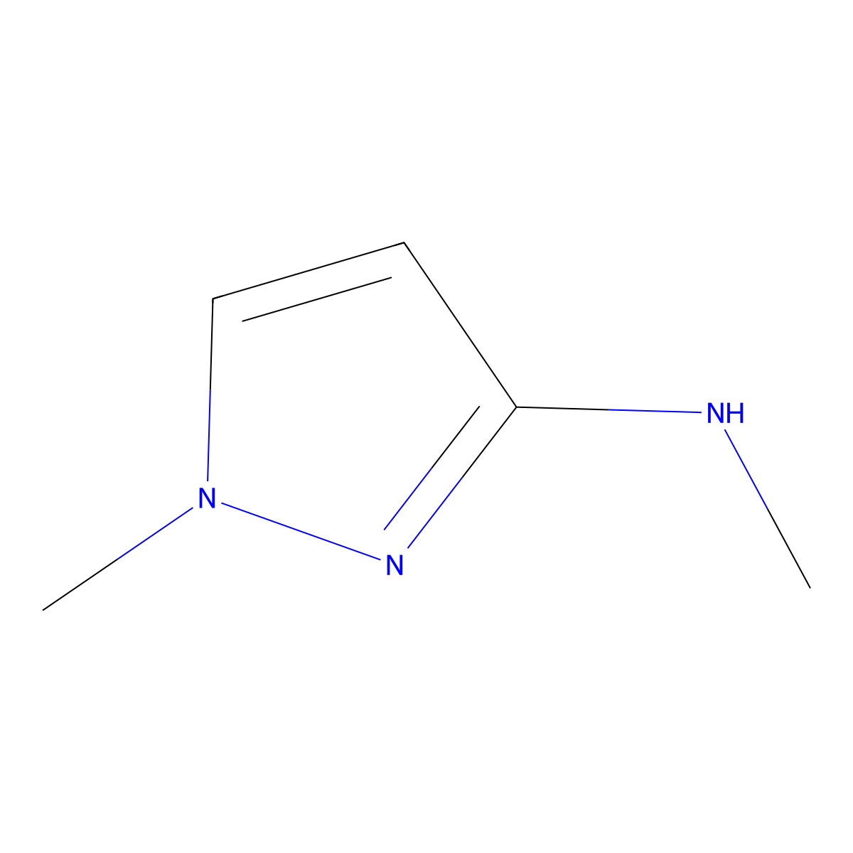 N,1-Dimethyl-1H-pyrazol-3-amine molecular structure, CAS 81574-06-3