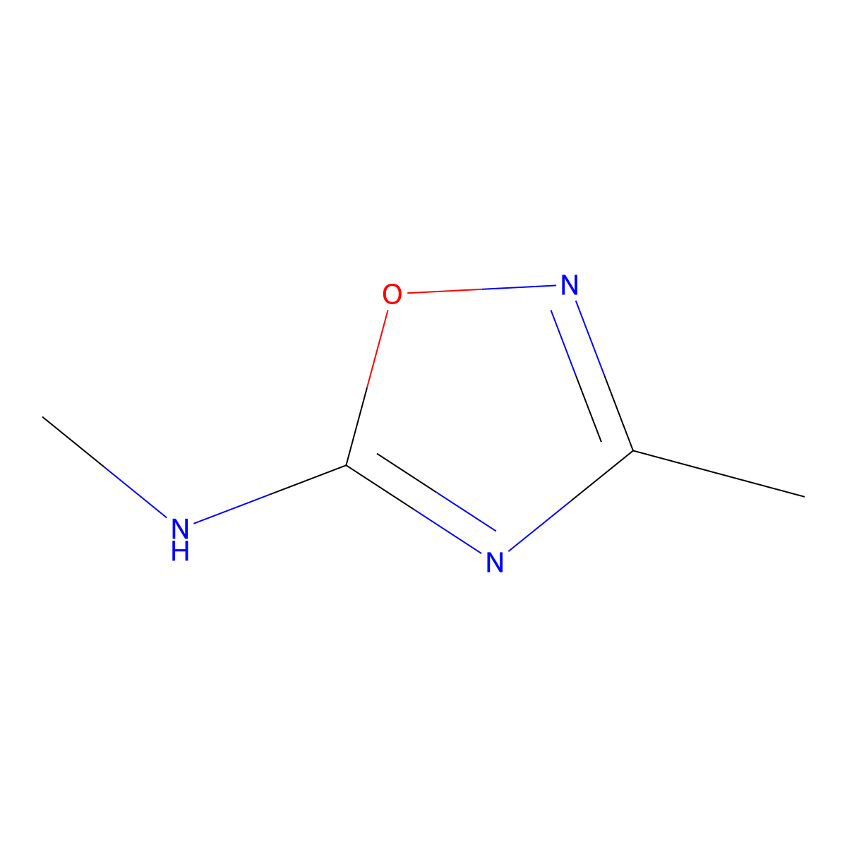 N,3-dimethyl-1,2,4-oxadiazol-5-amine molecular structure, CAS 81574-21-2