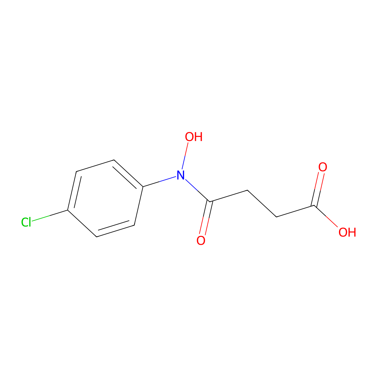 Butanoic acid, 4-((4-chlorophenyl)hydroxyamino)-4-oxo- molecular structure, CAS 81576-12-7