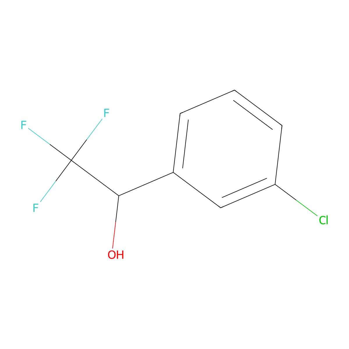 1-(3-Chlorophenyl)-2,2,2-trifluoroethanol molecular structure, CAS 81577-11-9