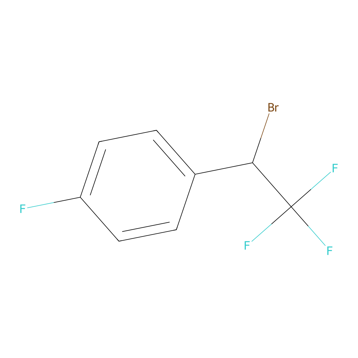 1-(1-Bromo-2,2,2-trifluoroethyl)-4-fluorobenzene molecular structure, CAS 81577-15-3