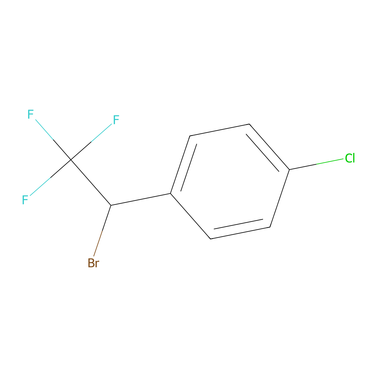 1-(1-Bromo-2,2,2-trifluoro-ethyl)-4-chloro-benzene molecular structure, CAS 81577-16-4