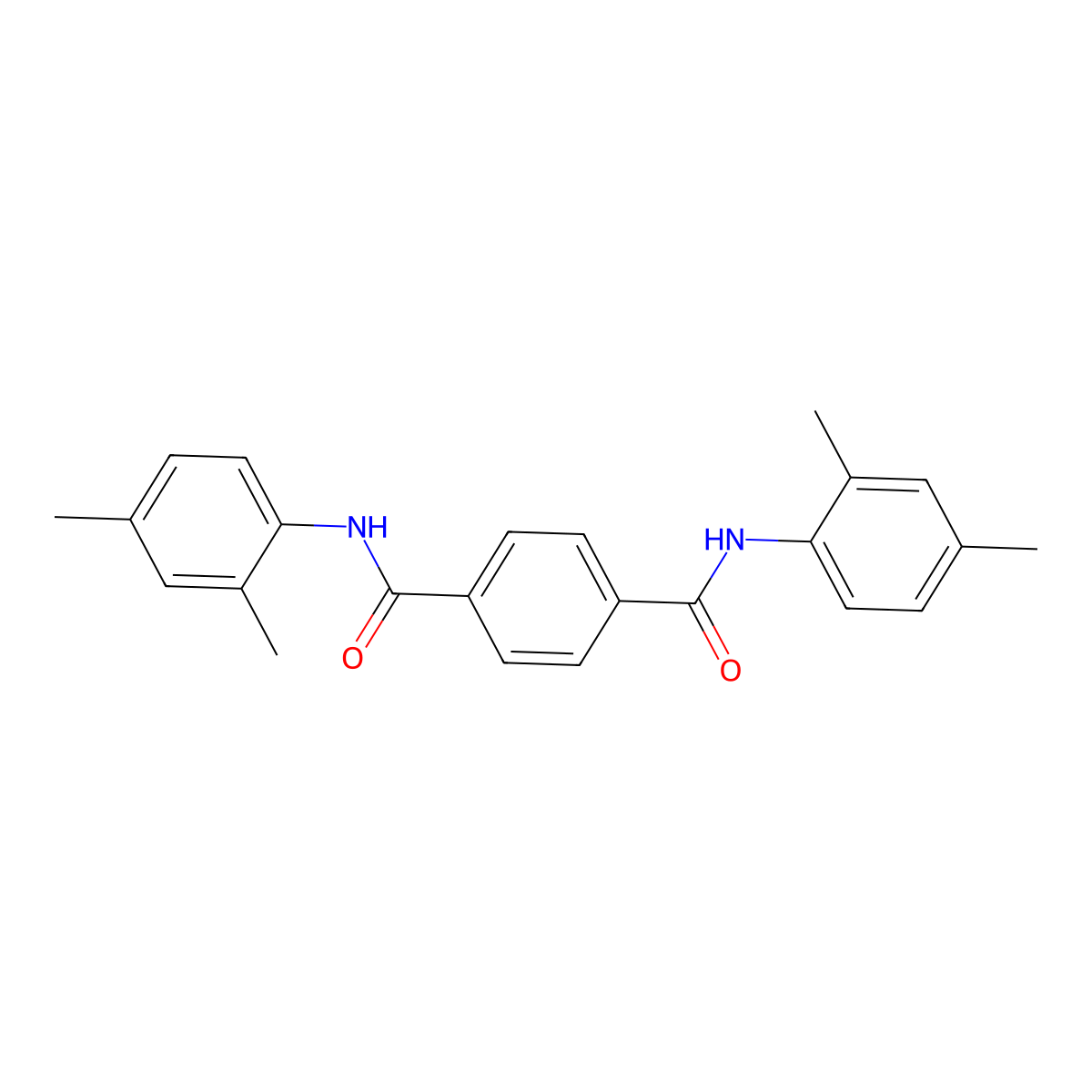 1-N,4-N-bis(2,4-dimethylphenyl)benzene-1,4-dicarboxamide molecular structure, CAS 81577-22-2
