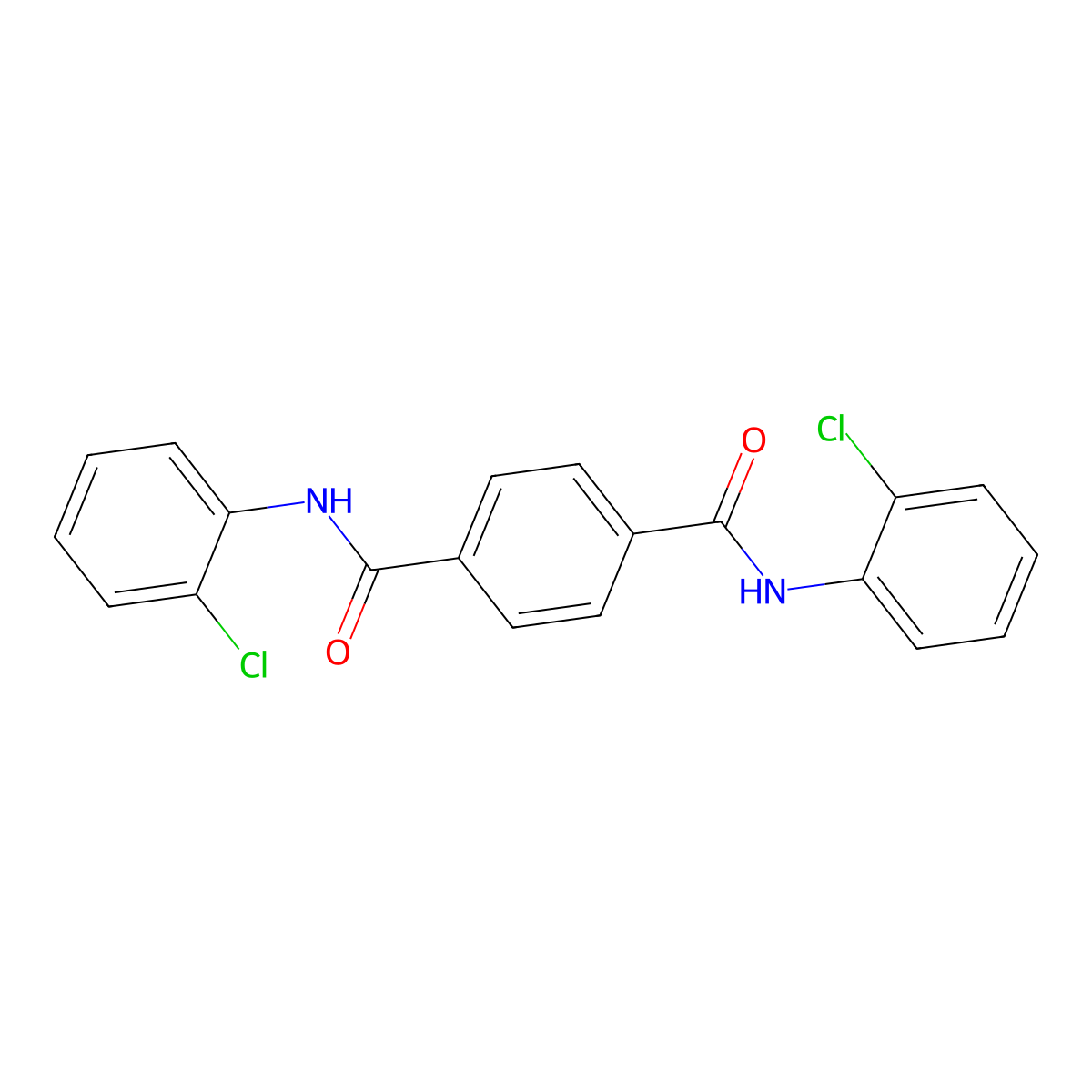 n,n'-Bis(2-chlorophenyl)benzene-1,4-dicarboxamide molecular structure, CAS 81577-23-3