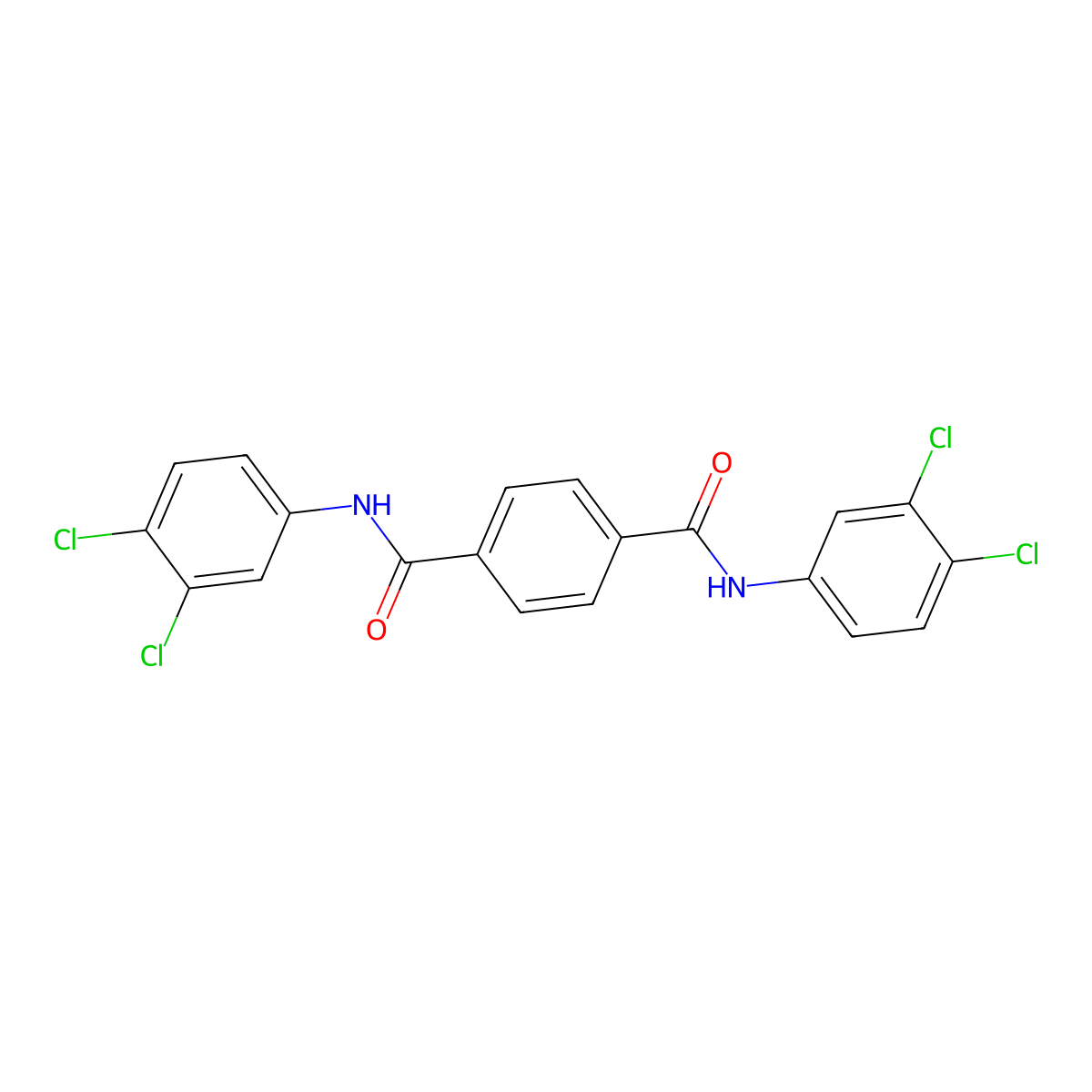 1-N,4-N-bis(3,4-dichlorophenyl)benzene-1,4-dicarboxamide molecular structure, CAS 81577-24-4