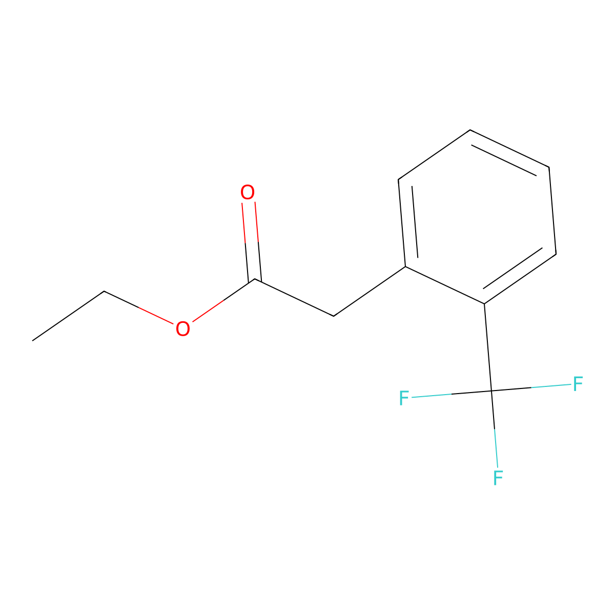 Ethyl 2-(trifluoromethyl)phenylacetate molecular structure, CAS 81580-50-9