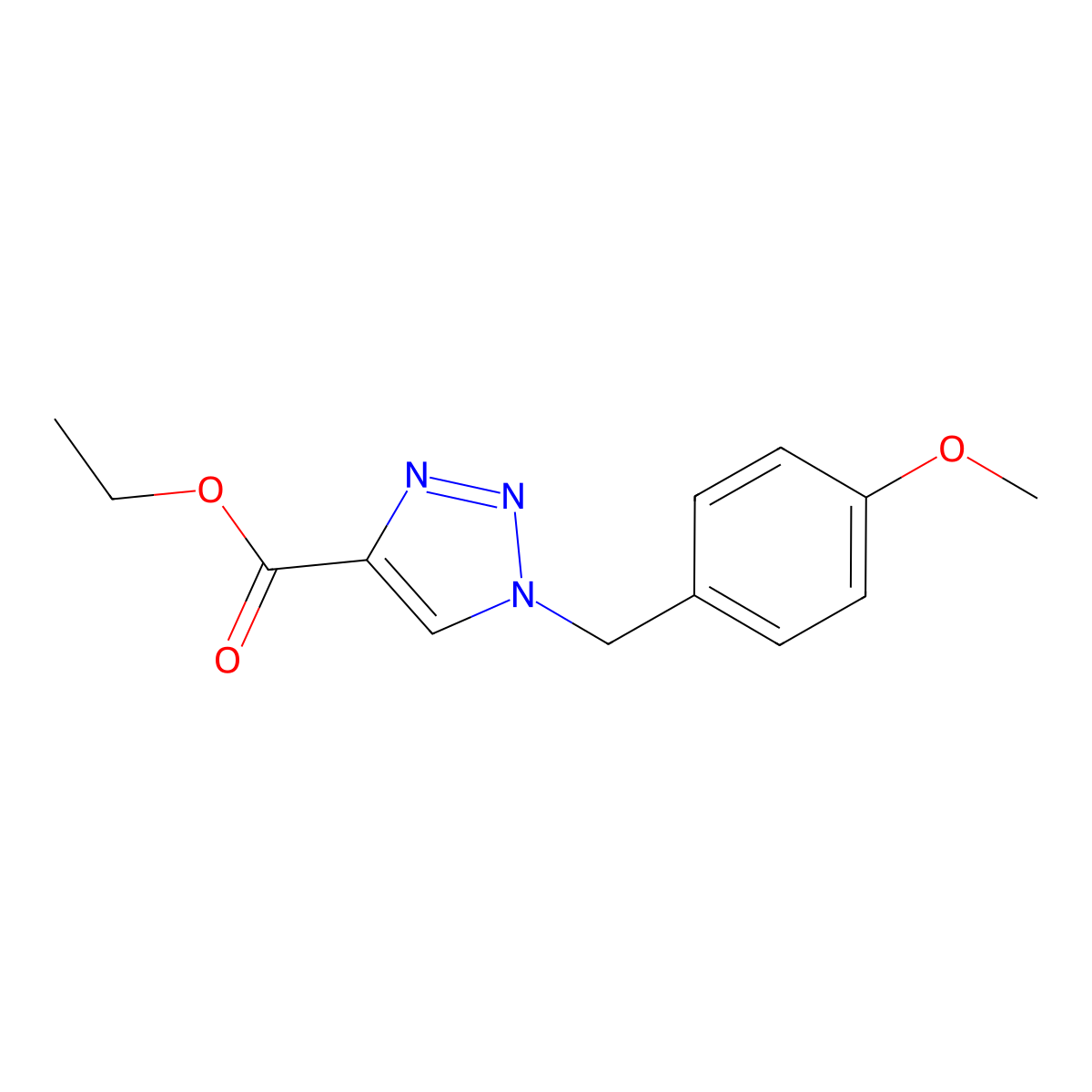 Ethyl 1-(4-methoxybenzyl)-1H-1,2,3-triazole-4-carboxylate molecular structure, CAS 81581-05-7
