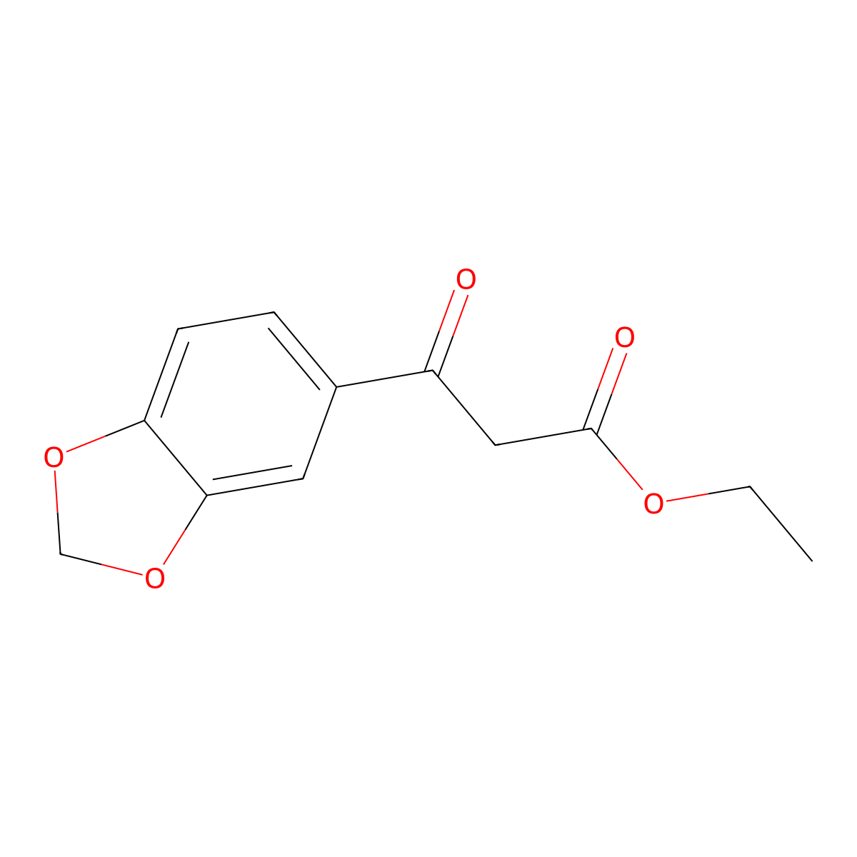 Ethyl 3-(2H-1,3-benzodioxol-5-yl)-3-oxopropanoate molecular structure, CAS 81581-27-3