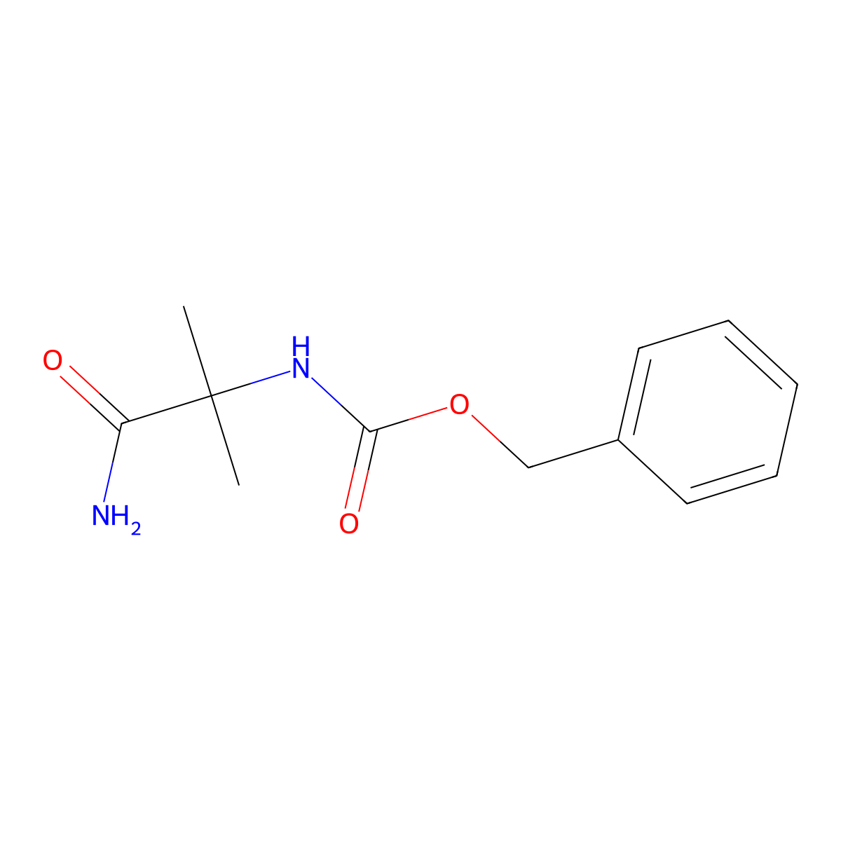 Benzyl (1-amino-2-methyl-1-oxopropan-2-yl)carbamate molecular structure, CAS 81587-18-0