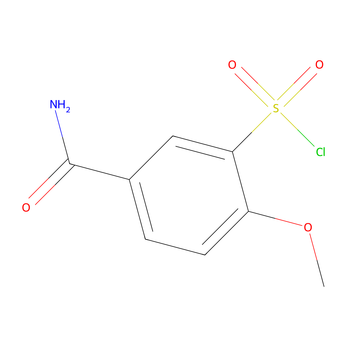 5-Carbamoyl-2-methoxybenzenesulfonyl chloride molecular structure, CAS 81592-99-6