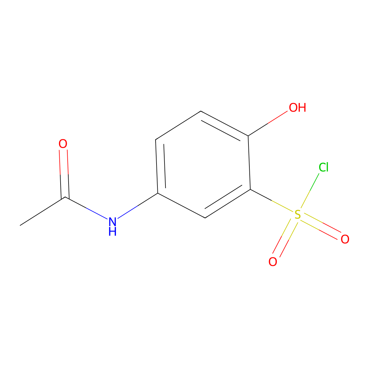 5-Acetamido-2-hydroxybenzene-1-sulfonyl chloride molecular structure, CAS 81593-07-9
