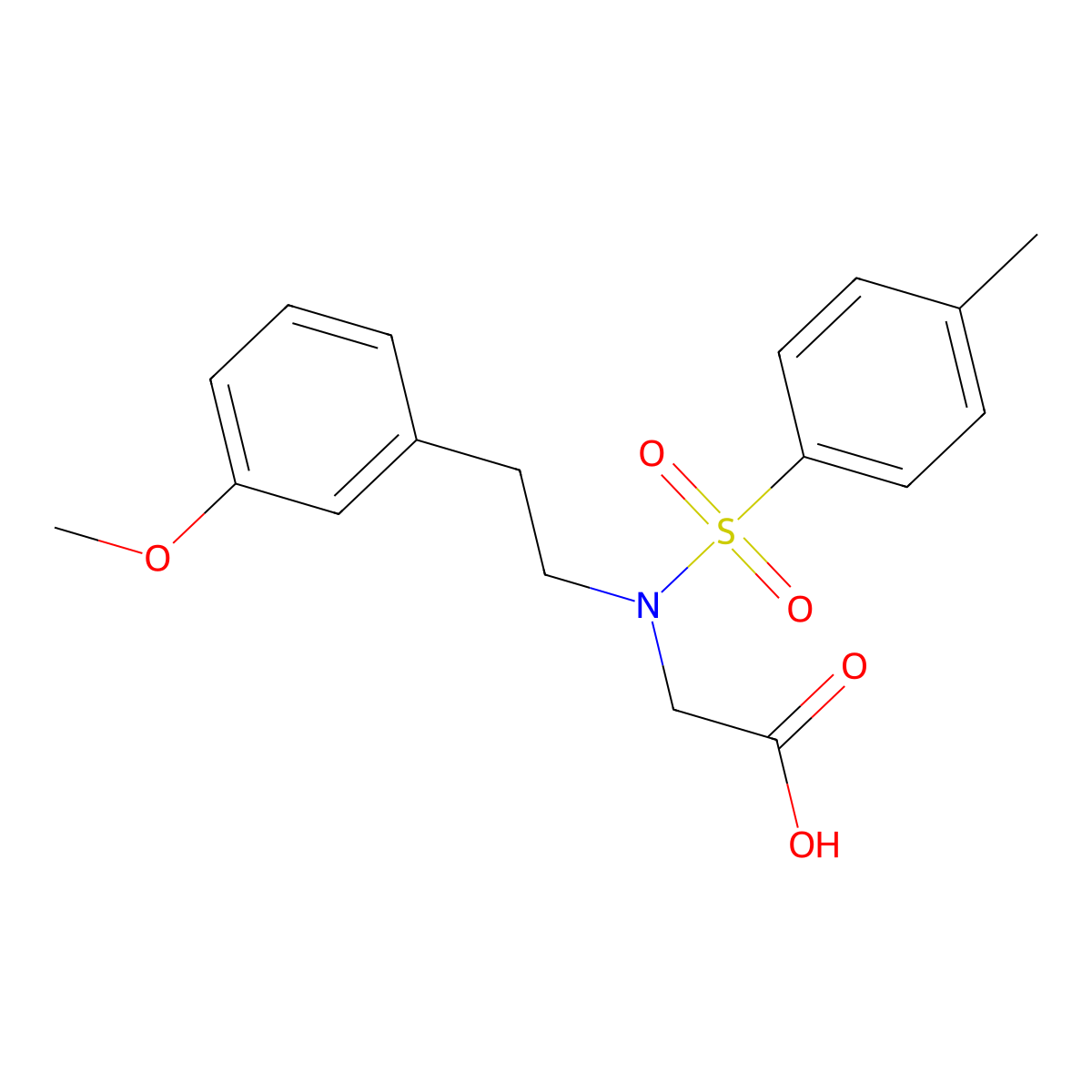 [[2-(3-Methoxy-phenyl)-ethyl]-(toluene-4-sulfonyl)-amino]-acetic acid molecular structure, CAS 81593-56-8