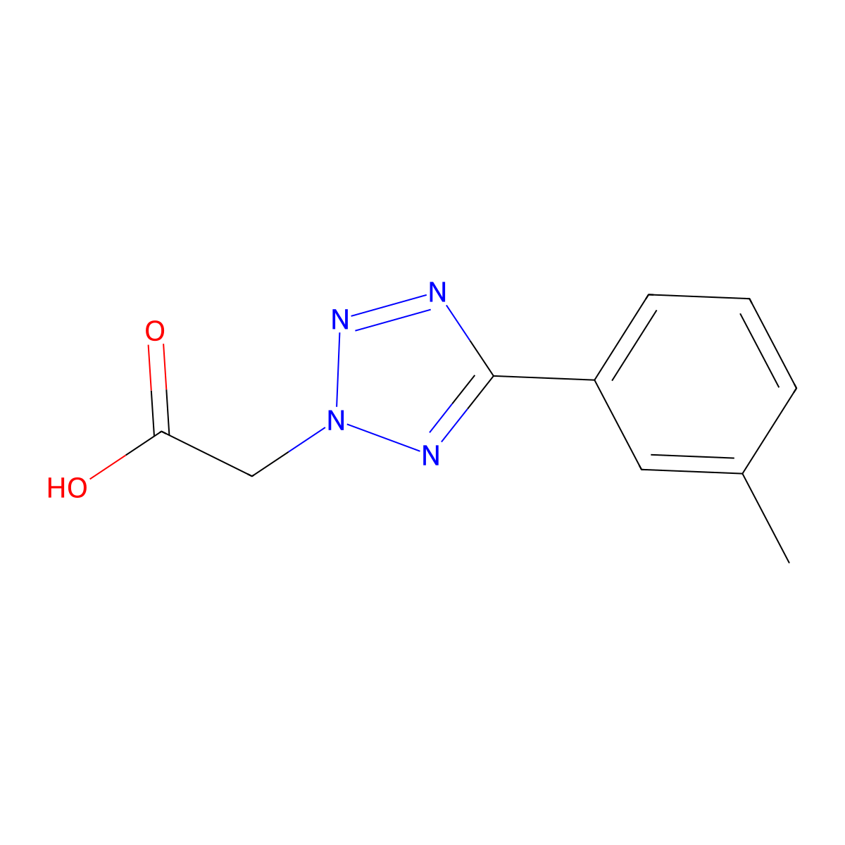 5-(3-Methylphenyl)-2H-tetrazole-2-acetic acid molecular structure, CAS 81595-01-9