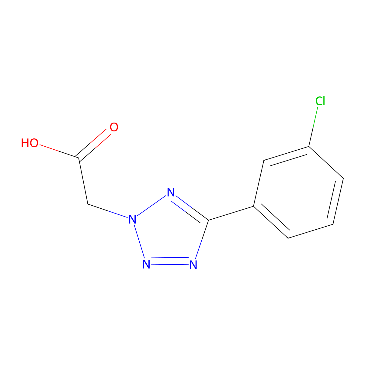 [5-(3-chlorophenyl)-2H-tetrazol-2-yl]acetic acid molecular structure, CAS 81595-02-0