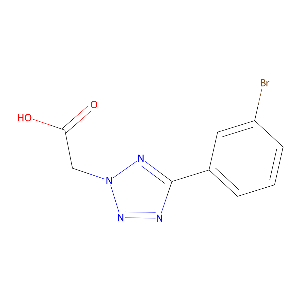 5-(3-Bromophenyl)-2h-tetrazole-2-acetic acid molecular structure, CAS 81595-03-1
