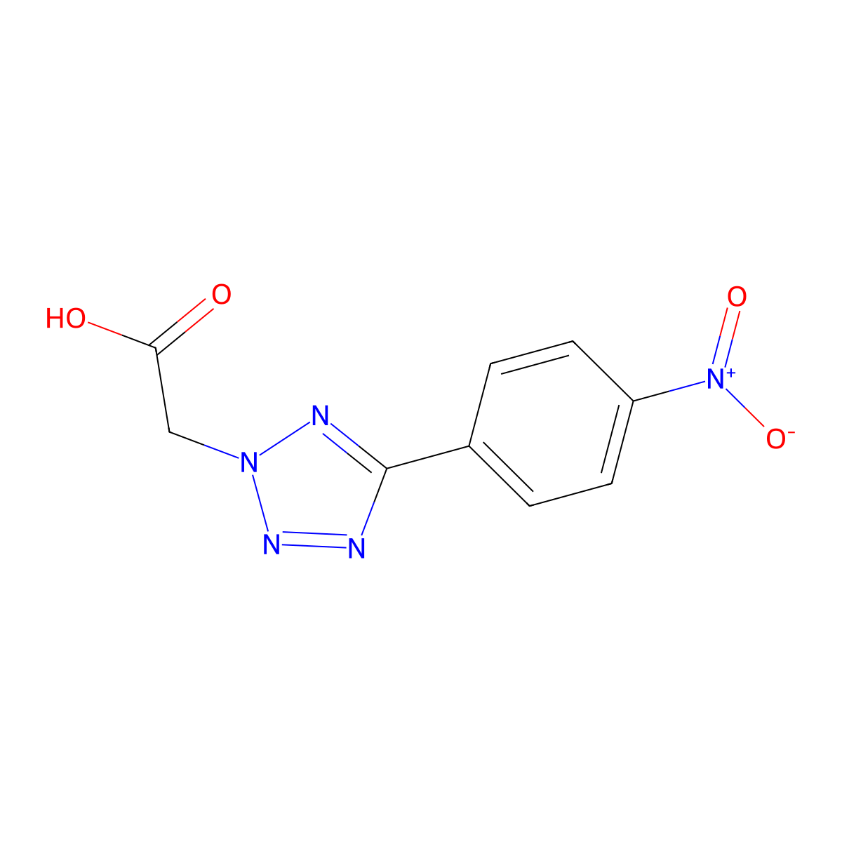5-(4-Nitrophenyl)-2H-tetrazole-2-acetic acid molecular structure, CAS 81595-06-4
