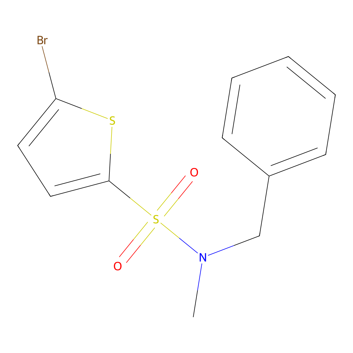 N-benzyl-5-bromo-N-methylthiophene-2-sulfonamide molecular structure, CAS 81597-62-8