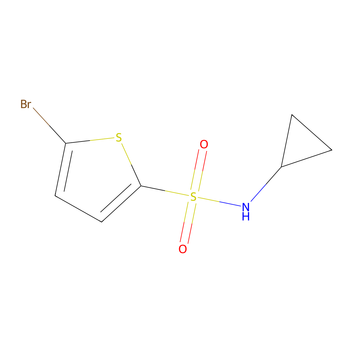 5-bromo-N-cyclopropylthiophene-2-sulfonamide molecular structure, CAS 81597-70-8