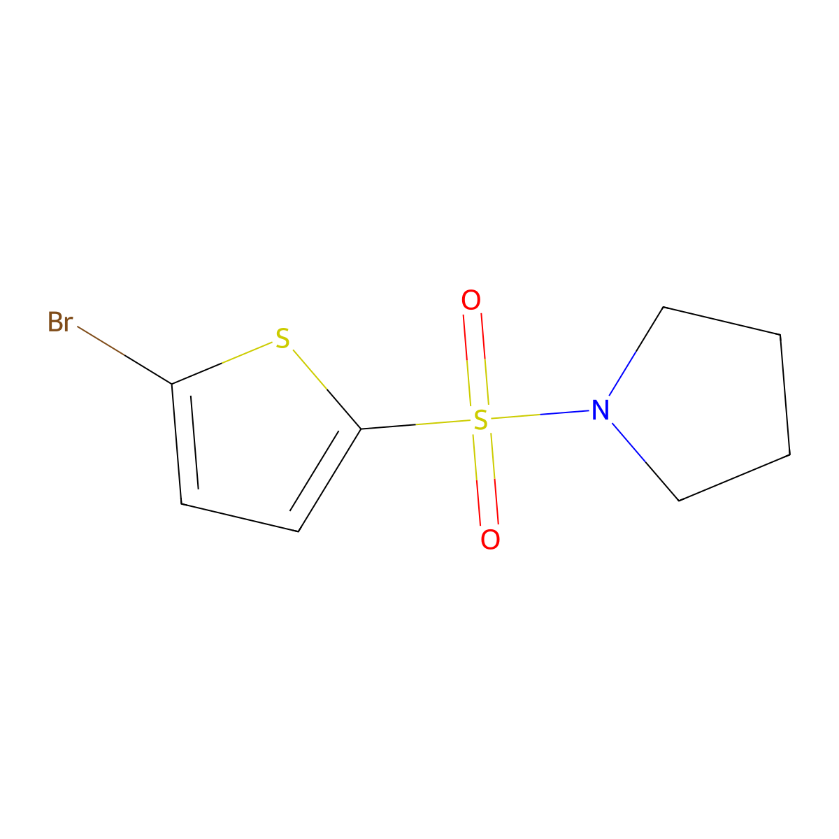 1-[(5-Bromo-2-thienyl)sulfonyl]pyrrolidine molecular structure, CAS 81597-72-0